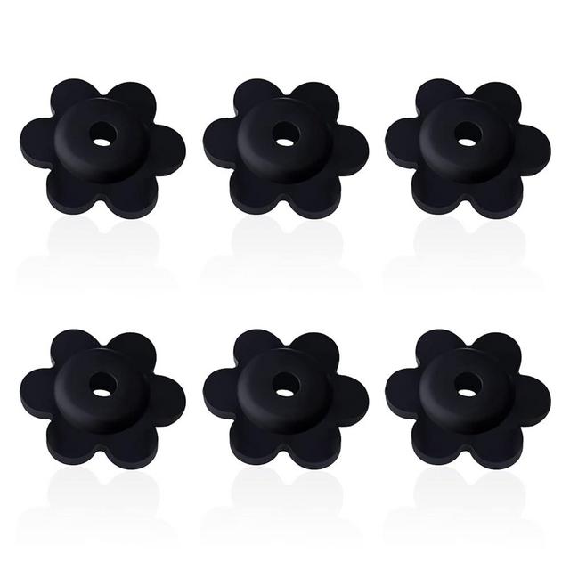 NQ Garden Flag Rubber Stopper - Holder for Indoor and Outdoor Yard Garden Flag Pole Stand - Set of 6 Pieces (Flower)