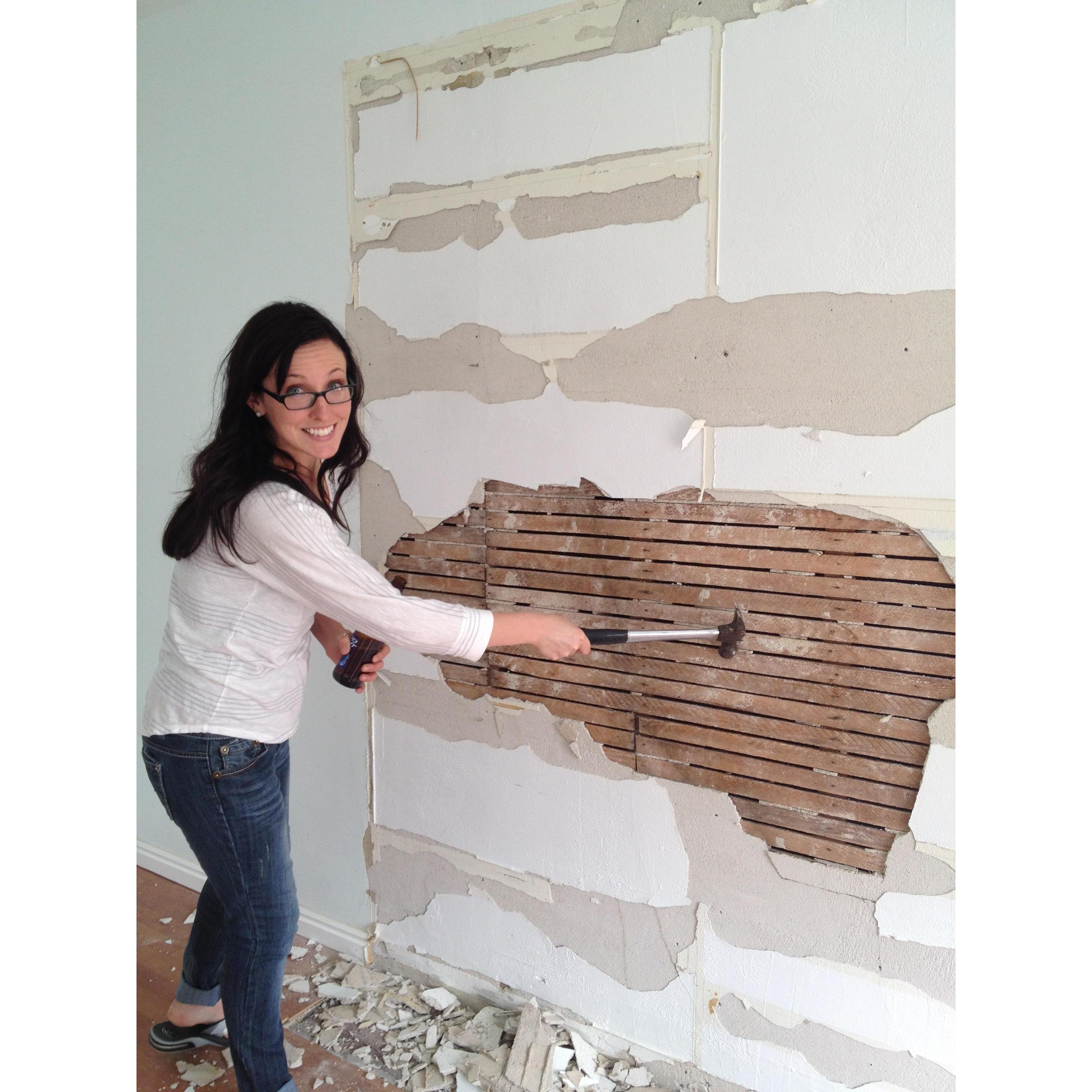 Let the remodeling begin. Liz has her way of breaking down walls.....