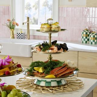 Emerald Check 3-Tier Sweet Stand
