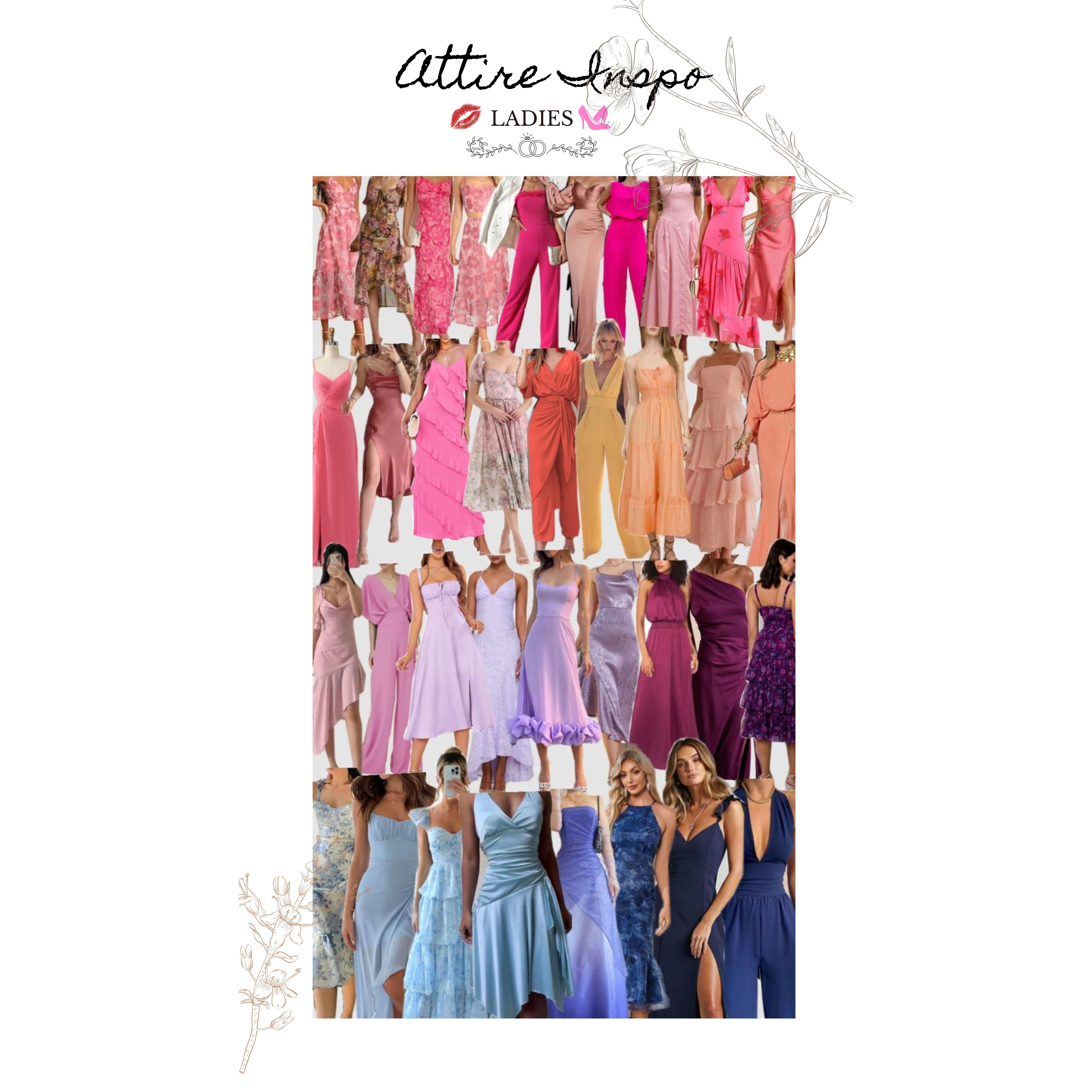 For the ladies, you may wear midi or maxi floral dress or a chic jumpsuit. Feel free to keep it light, elegant and comfortable 🌸