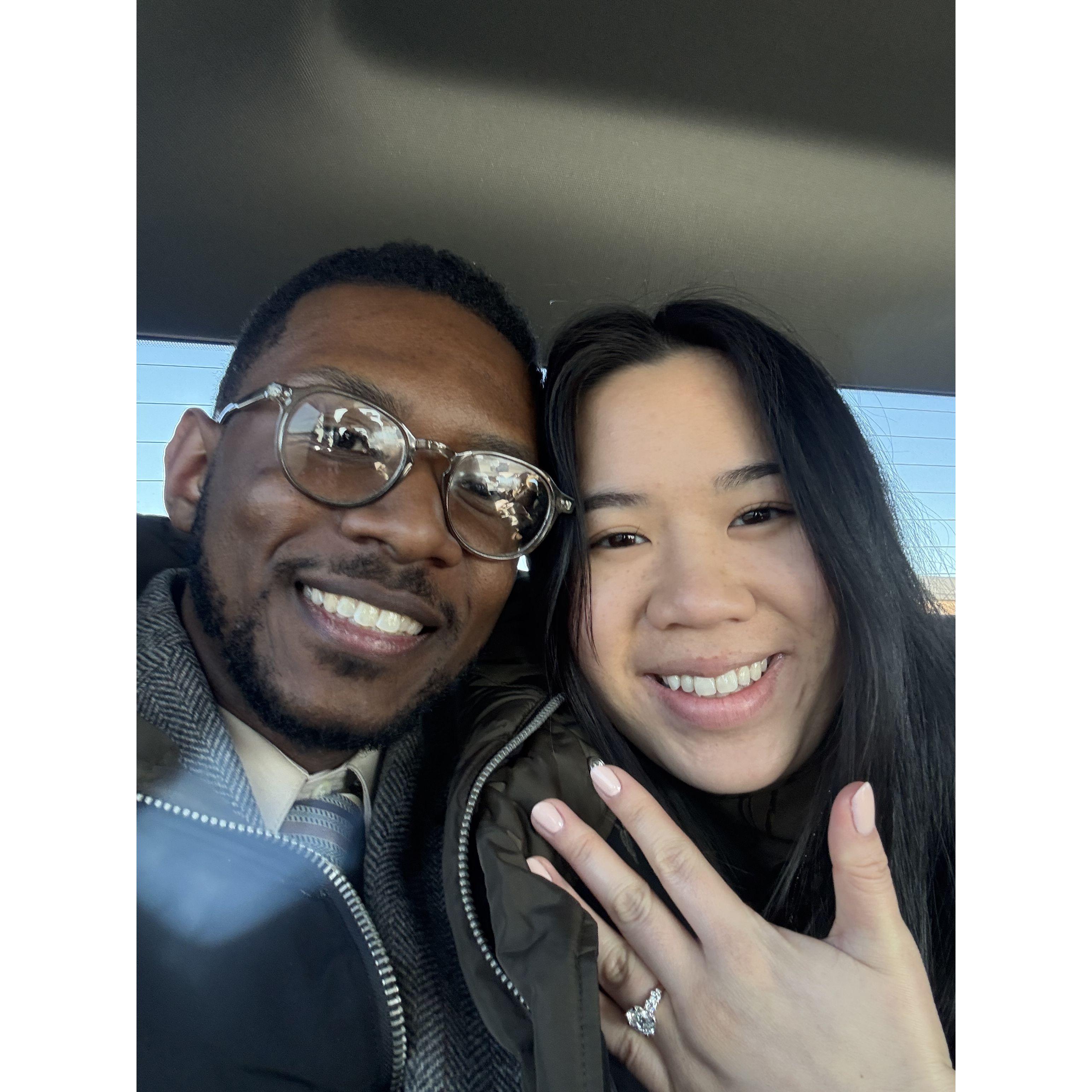 The photo we sent to our family and friends right after engagement