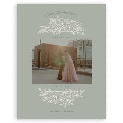 Pale Sage, Green Wedding Digital Save the Date - Yolande Photo