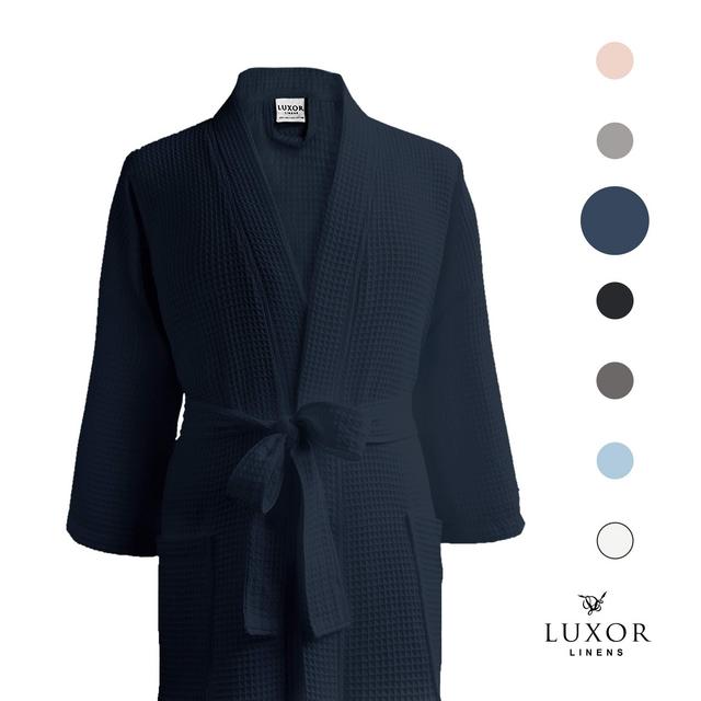Luxor Linens - Waffle Robe Bathrobe Set - 100% Egyptian Cotton - Spa Robe, Luxurious, Soft, Plush - Unisex/One Size Fits Most