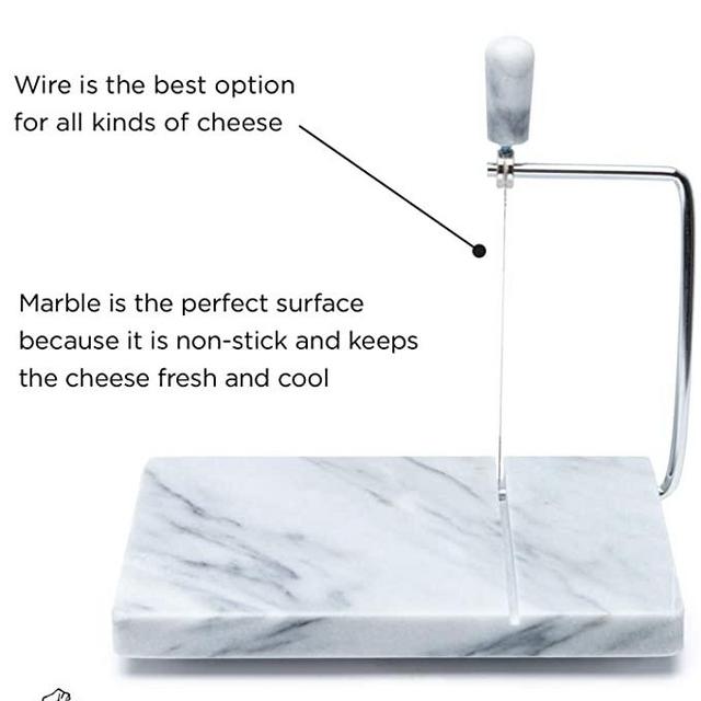 Fox Run Marble Cheese Slicer with 2 Replacement Wires, White
