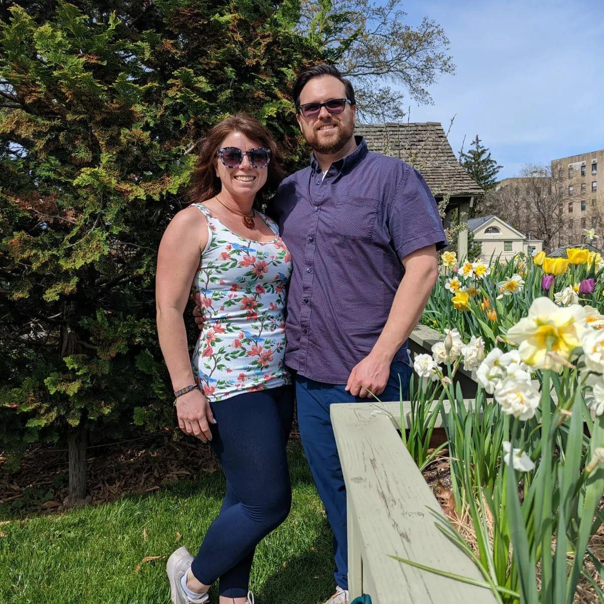 Lots of Adventuring together already - here we are visiting Brooklyn Botanic Gardens