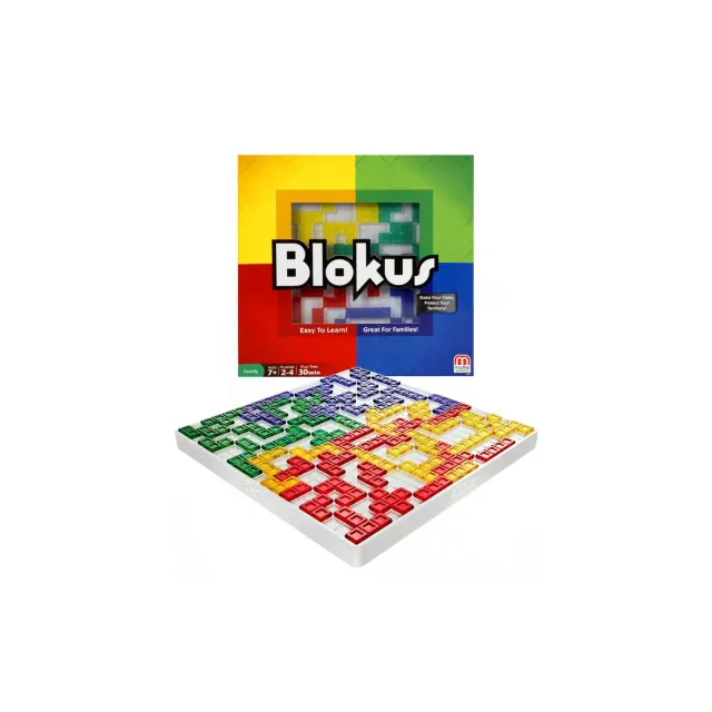 Mattel Board Games - Classic Blokus Mini Colorful Tiles for Family Fun Game Night 2-4 Players Ages 7Y+