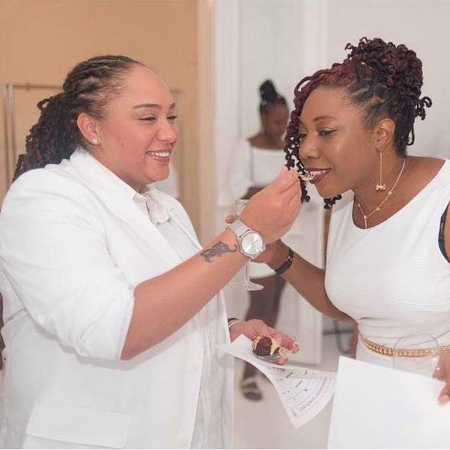 "Funny Thing" people think this is our wedding photo, but we were at a friends engagement party. We actually eloped and took no photos. 🤦🏾‍♀️