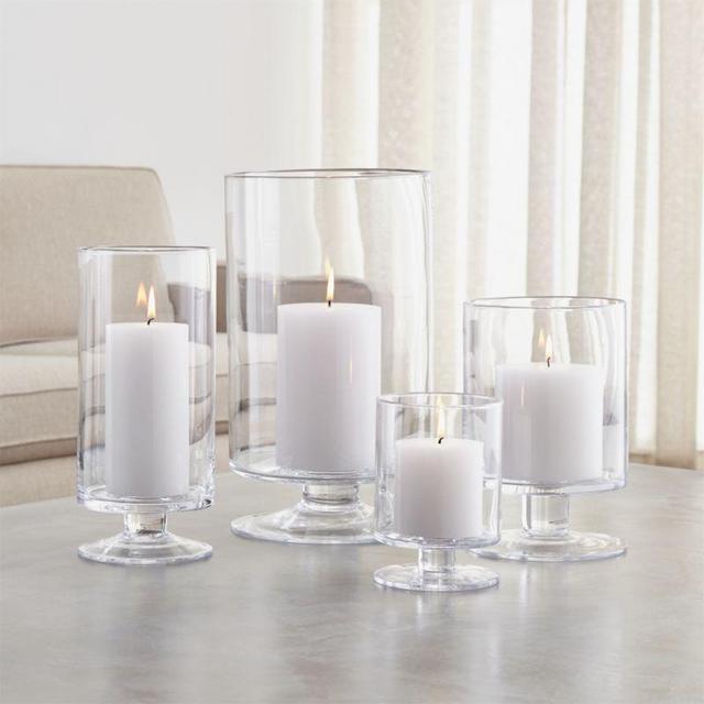 London Glass Hurricane Candle Holders