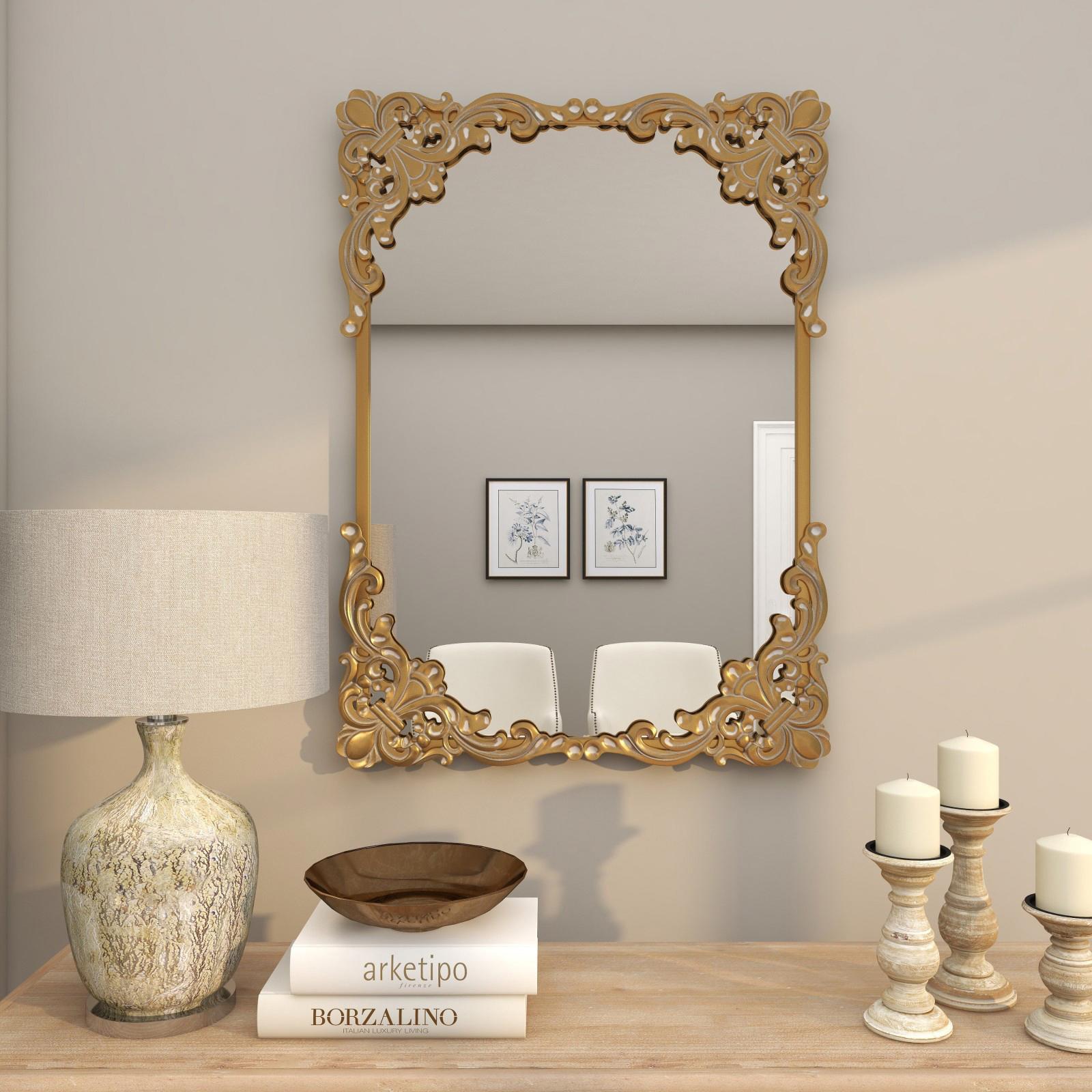 Tisbury Lane, Floral Ornate Baroque Room Wall Mirror | Zola