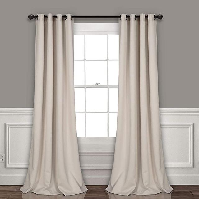 Lush Decor Curtains-Grommet Panel with Insulated Blackout Lining, 84" L Pair, Wheat