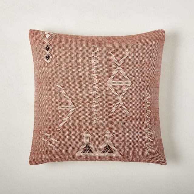 Minimal Moroccan Woven Pillow Cover, 20"x20", Aragon
