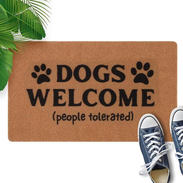 Dogs Welcome People Tolerated Large Door Mat Funny 30 X 17 Inch, Dog Welcome Door Mat, Dogs Welcome Entrance Mat, Dog Welcome Coir Mat Welcome Mat Dog Long Door Mat, Funny Door Mats Outdoor