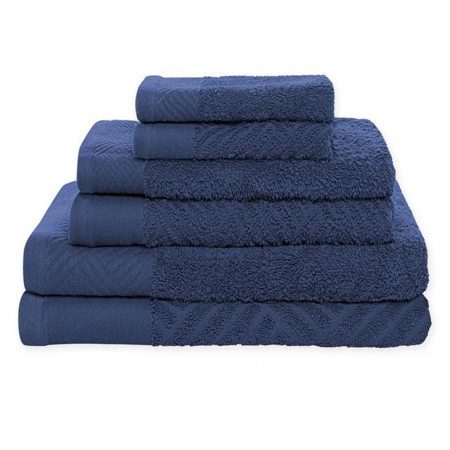 Jasper Haus Svala 6-Piece Bath Towel Set in Royal Blue