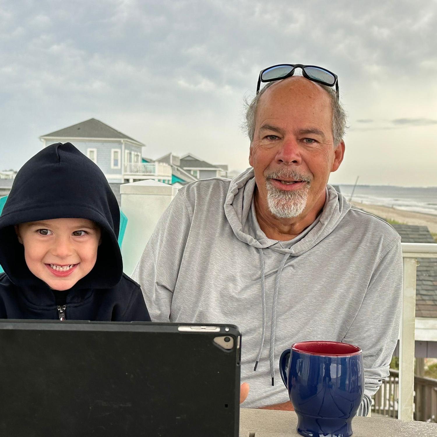 Granddad and Ethan, Oak Island, NC