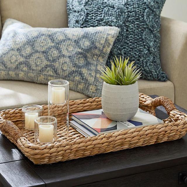 Handwoven Seagrass Rectangular Tray, Large