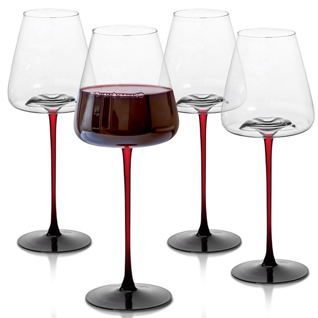 Large Concave Champagne Glasses 16oz - 4 Piece Set