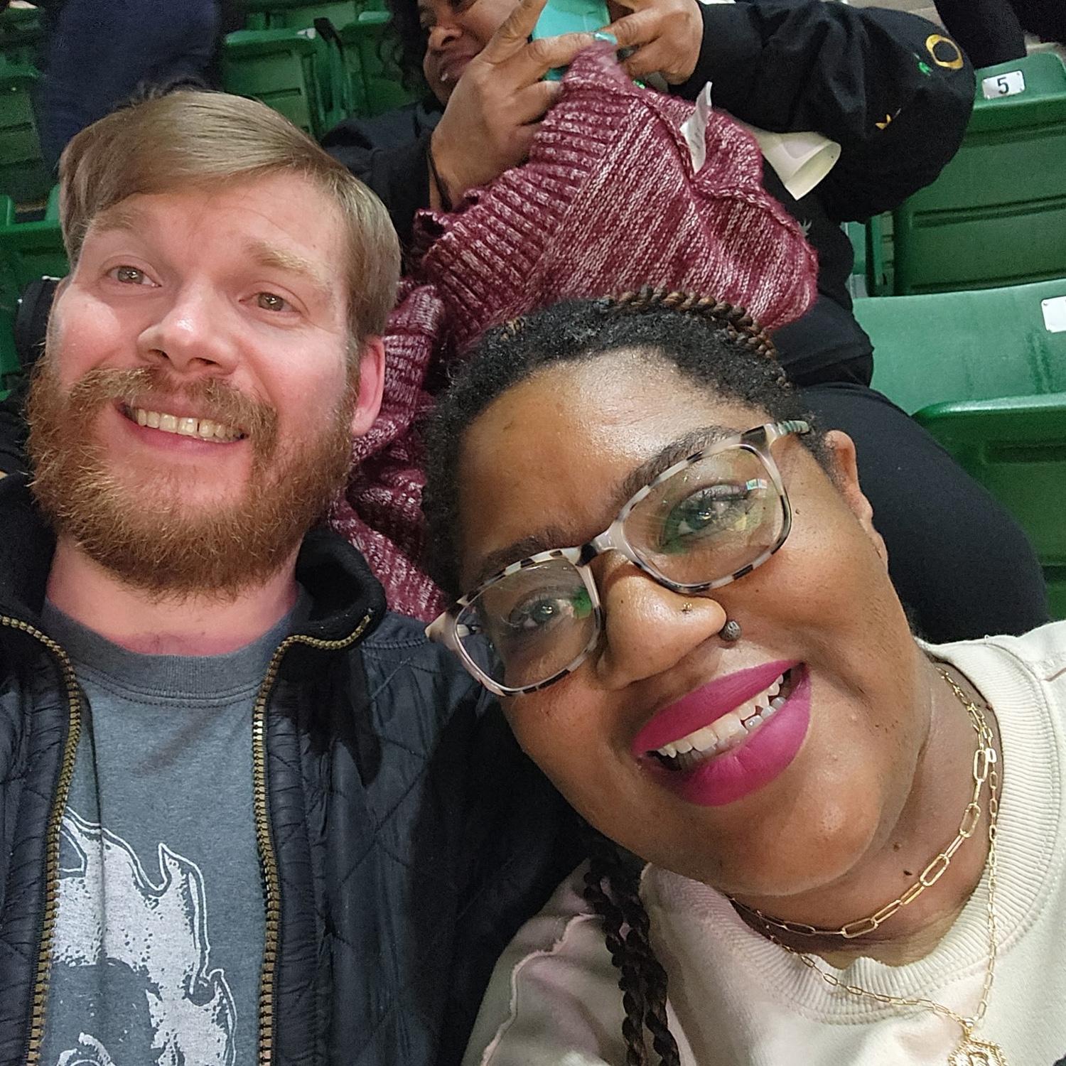 Date night at Eagle Bank Arena! George Mason won! 🏀