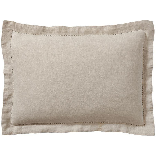 Belgian Flax Linen Sham, Warm Gray, Standard, Set of 2