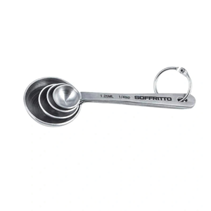 Soffritto A-Series Stainless Steel Measure Spoons Set 4 in Silver