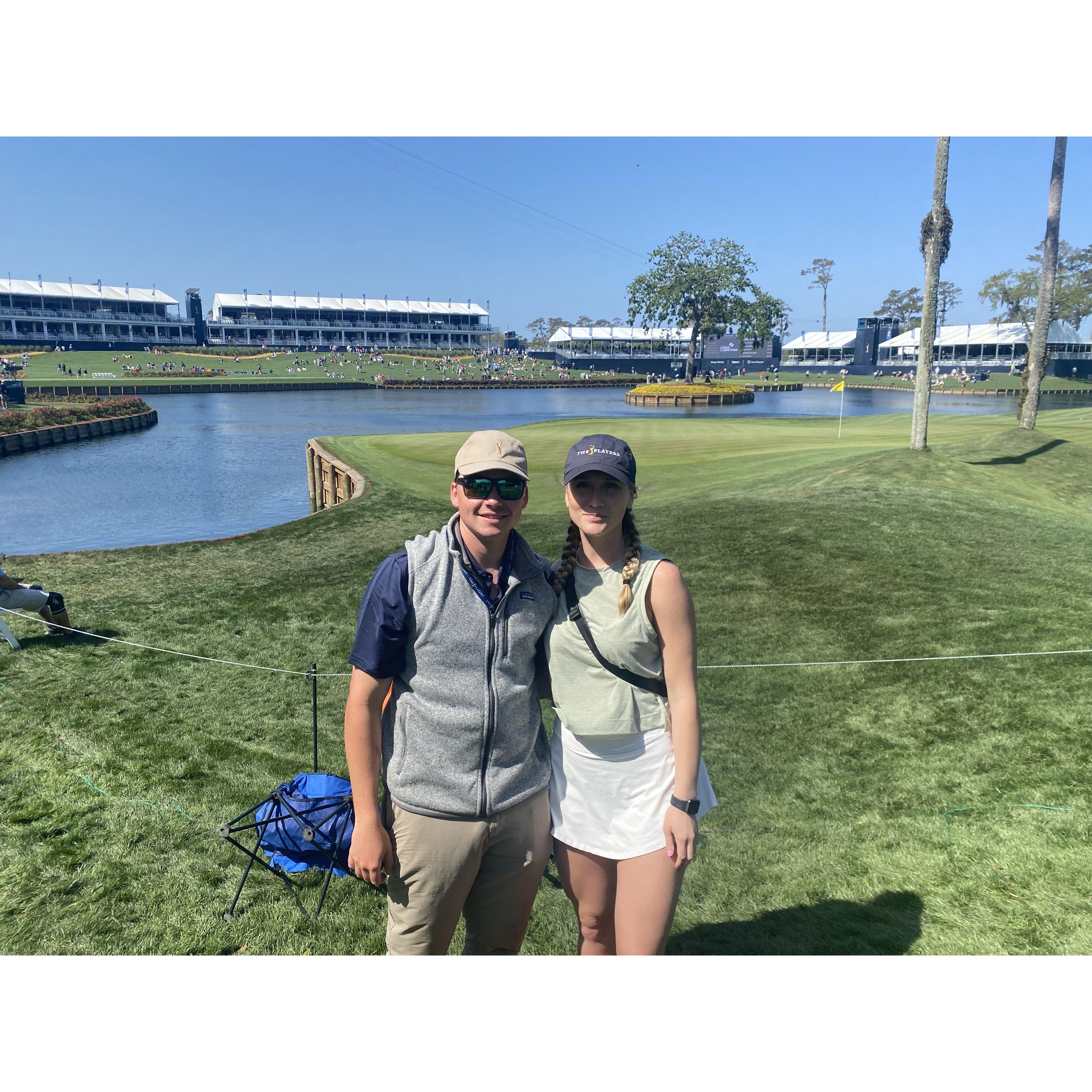 Becca supporting Ben while he interned at PGA The Players