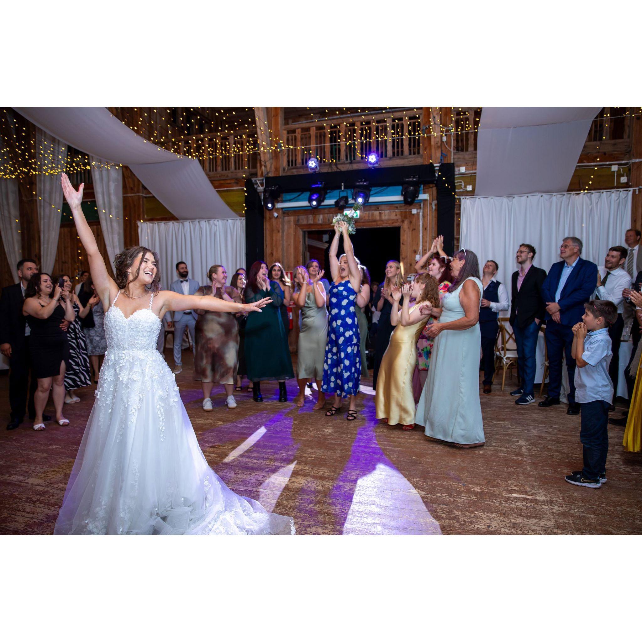 Denise caught the bouquet at a wedding in the summer 2024. 3 months later we where engaged!