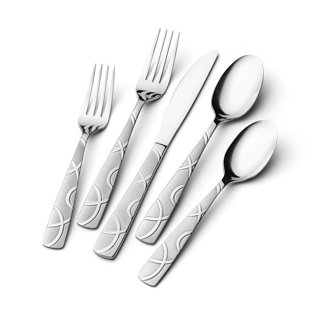 HIKAA Silverware Set, 30-piece Stainless Steel Flatware Set Cutlery Set for 6, for Kitchen, Home, Wedding, Party, Mirror Polished and Dishwasher Safe