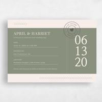 Green Wedding Invitation - Perch Stamp