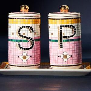 The Bistro Tile Stoneware Salt & Pepper Shakers: Garden Edition