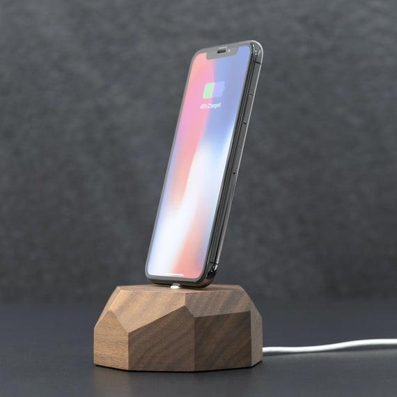 Oakywood iPhone charging dock, wooden iPhone docking stations, iphone Stand Chargers, wooden gift, wood gift 5th anniversary graduation gift