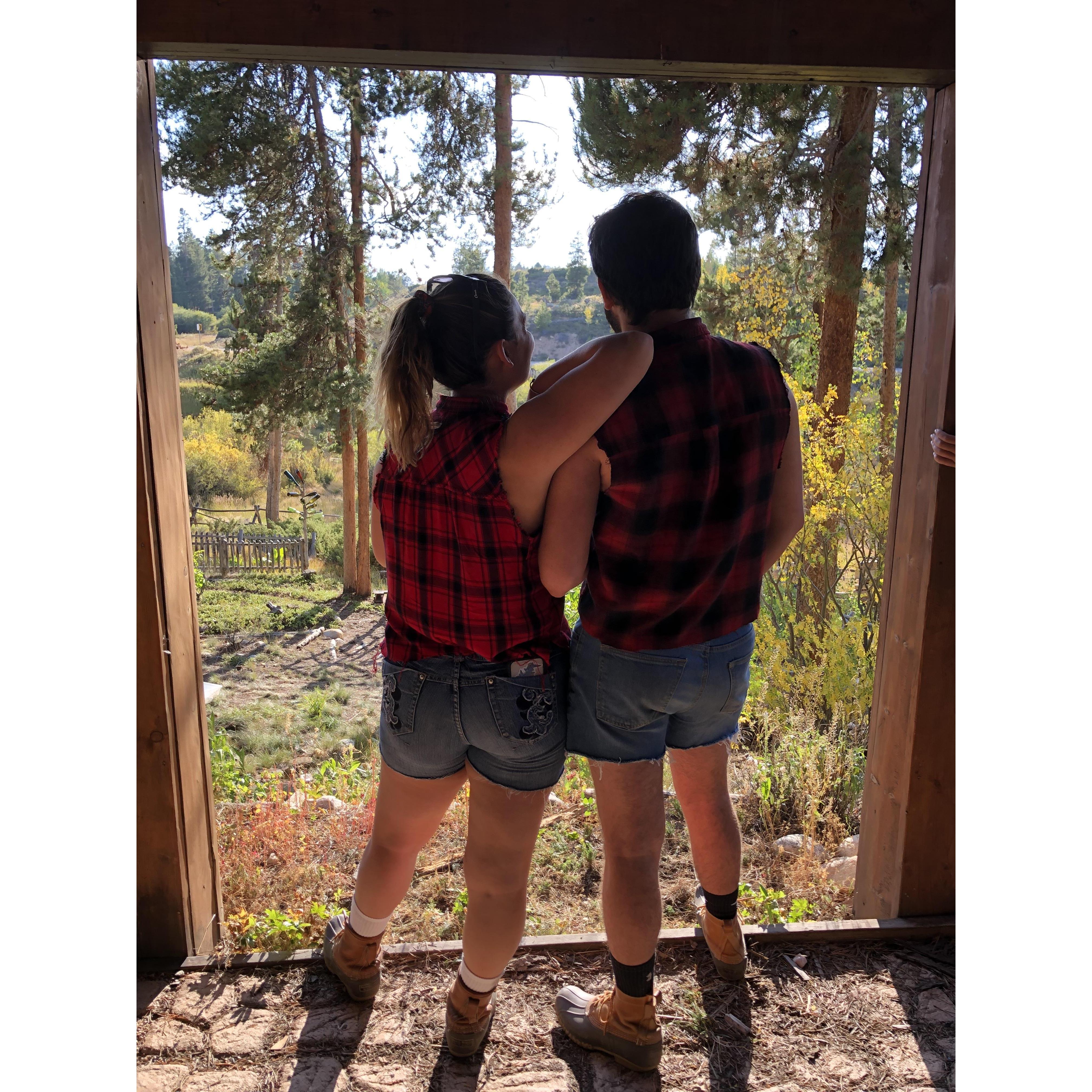 Enjoying the view at "Lumberjack Games" in the mountains of Colorado.