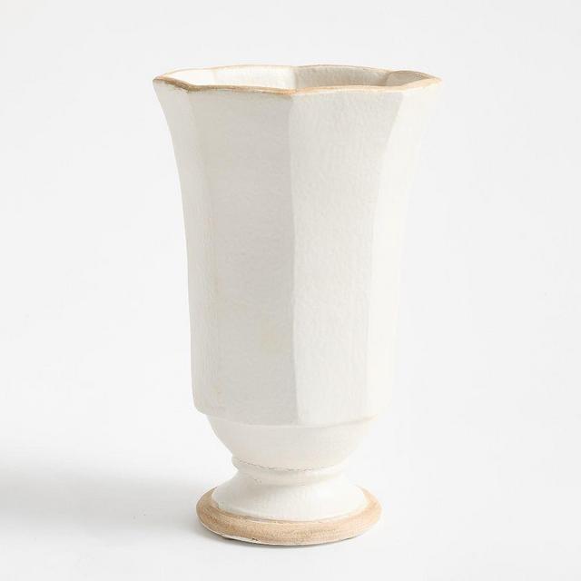 Ceramic Faceted Vase Large Ivory