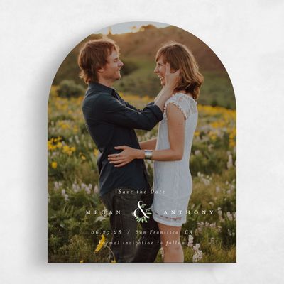 White Arch Wedding Save the Date - Jackson Photo