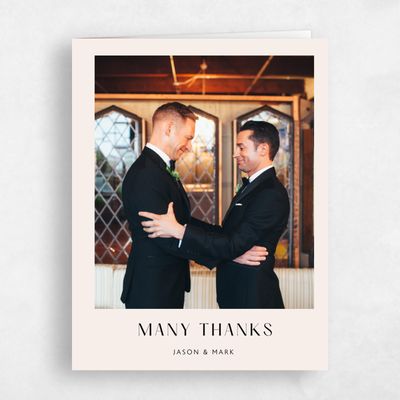 Beige Portrait Wedding Thank You - Corinth Photo