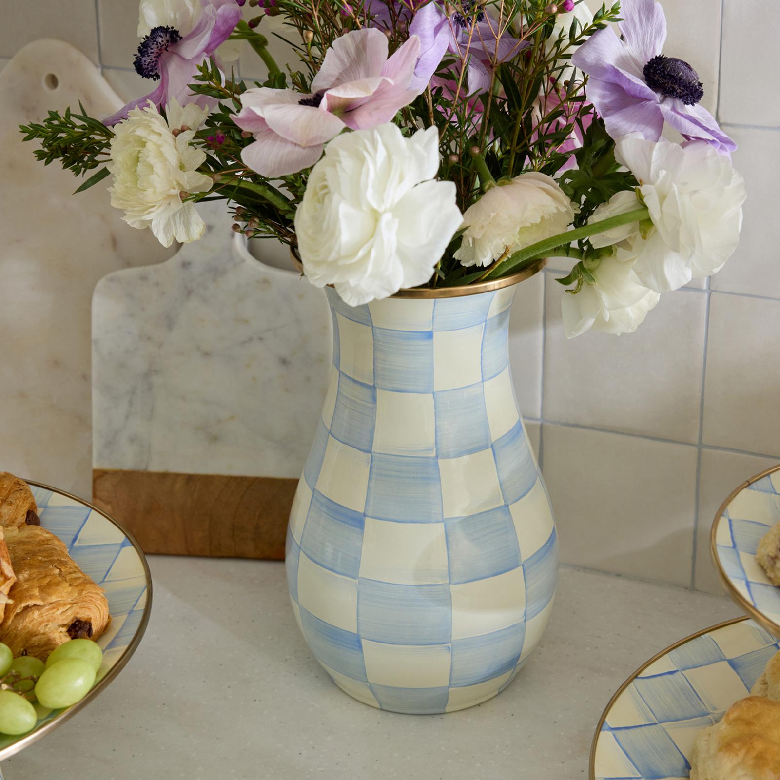 MacKenzie-Childs, Sky Check Tall Vase | Zola