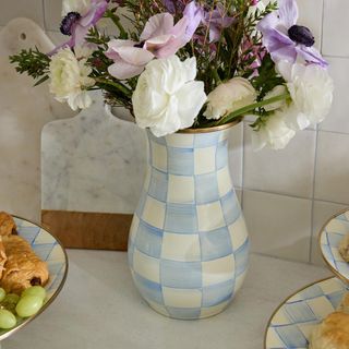 Sky Check Tall Vase