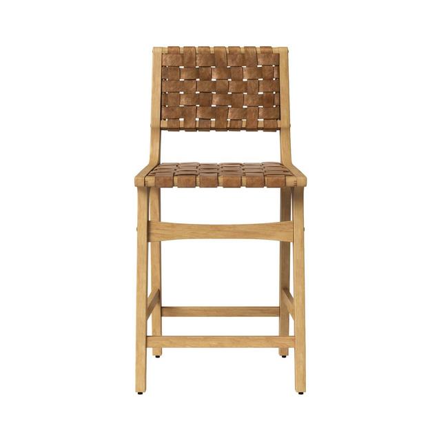 Ceylon Woven Counter Height Barstool Brown/Natural Wood - Opalhouse™