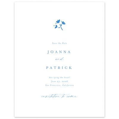 Blue Wedding Digital Save the Date - Regal Portrait