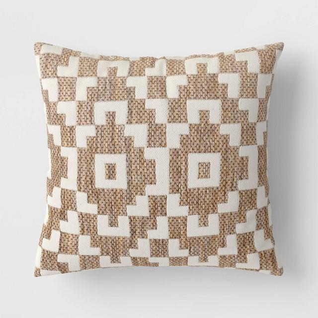 Modern Jute Outdoor Throw Pillow Light Brown - Project 62™