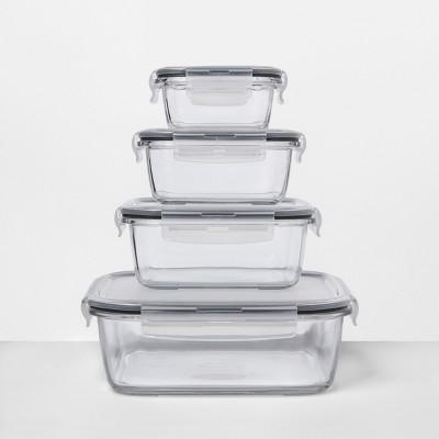 NutriChef 10-Piece Glass Food Containers - Stackable Superior Glass  Meal-prep Storage Containers, Newly Innovated Leakproof Locking Lids w/Air  Hole