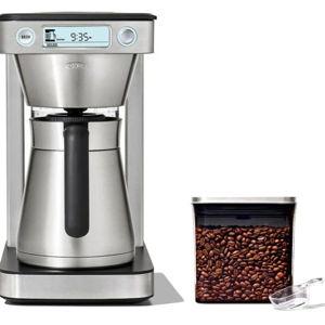 12-Cup Coffee Maker with Podless Single-Serve Function & Steel Coffee POP Container (1.7 Qt) with Scoop Bundle