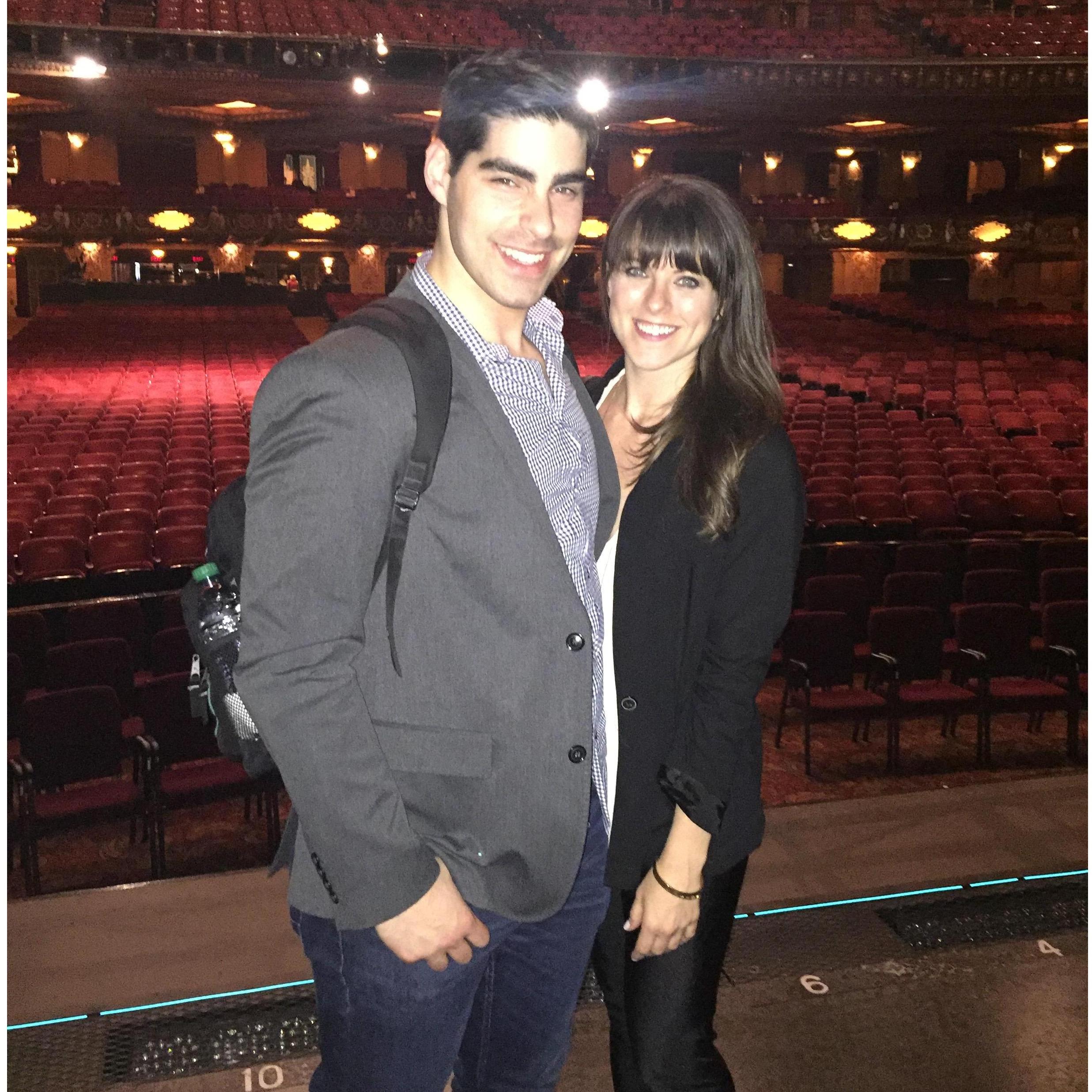 Dru toured with Jersey Boys through St. Louis' Fox Theatre. Lauren brought a proud posse in May 2016.