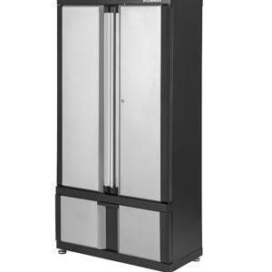 Kobalt 36-in W x 72-in H x 18.5-in D Freestanding Steel Garage Cabinet in Silver