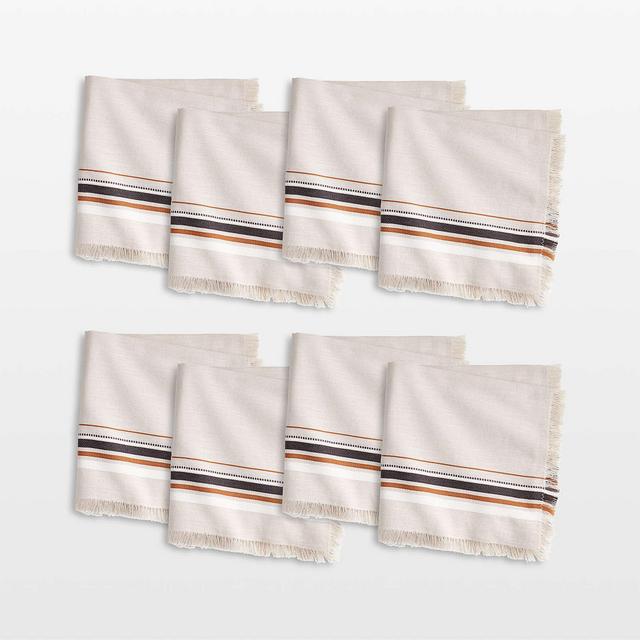 Craft Black and Natural Organic Cotton Napkins, Set of 8
