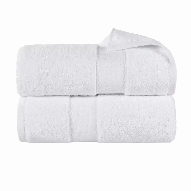 Cotton Heavyweight Ultra-Plush Luxury Bath Sheet Set of 2, White - Blue Nile Mills