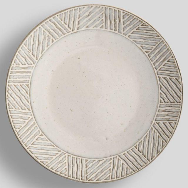 Sweet July Stoneware Dinner Plates, Set of 4 - Reactive White