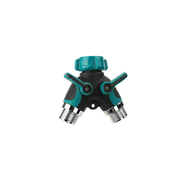 Swtroom 2 Way Water Splitter Heavy Duty Garden Hose Splitter Faucet Splitter with Shut off Valve