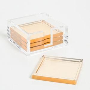 Tizo Design Acrylic Coasters - Gold