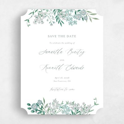 Green Ticket Wedding Save the Date - Lombardy Portrait