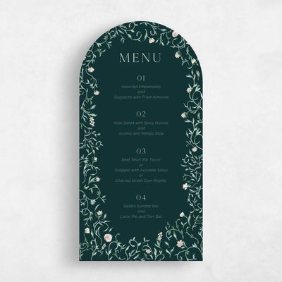 Green Arch Wedding Menu - Mirto