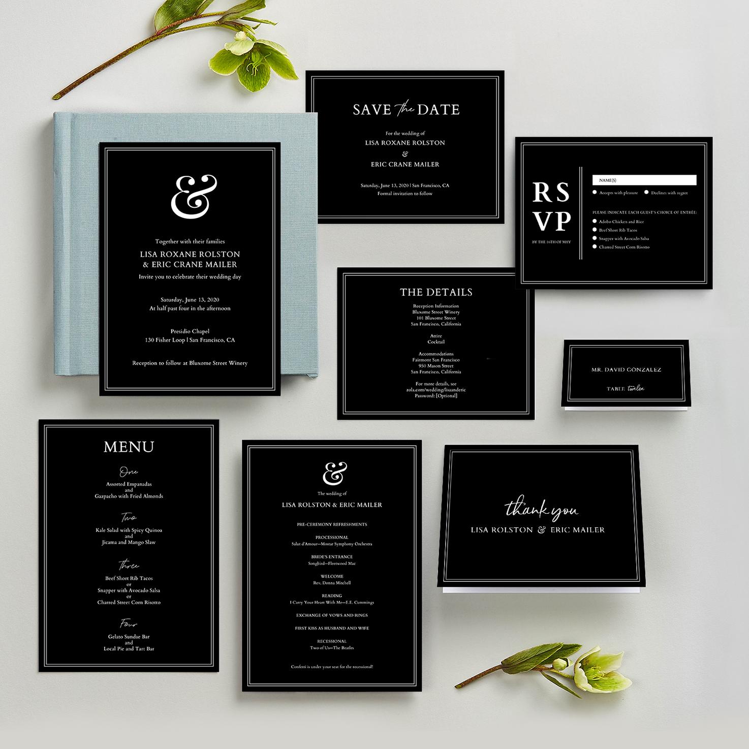 Verona Type | Black | Zola Save The Dates
